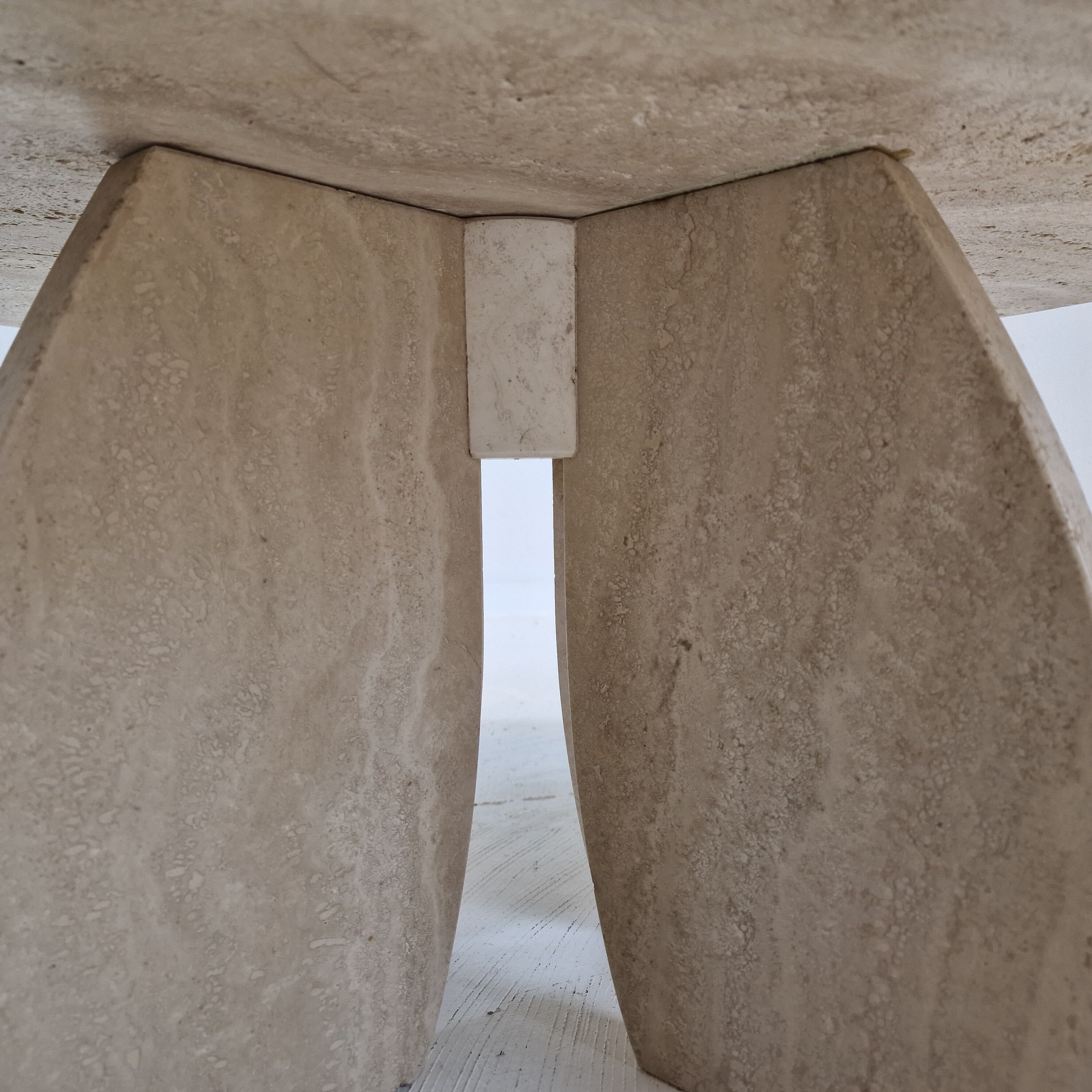 Italian travertine coffee table, 1980s