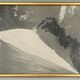 Photo ancienne en noir et blanc montagne artistique dans cadre dore