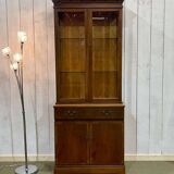 English two-body yew display case from the 1980s