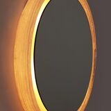 Round Plexiglass Bathroom Mirror by Hillebrand, Large Model, 1960 Germany.