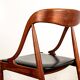 Set of 6 Danish chairs in teak and skai, model 16, Johannes Andersen.
