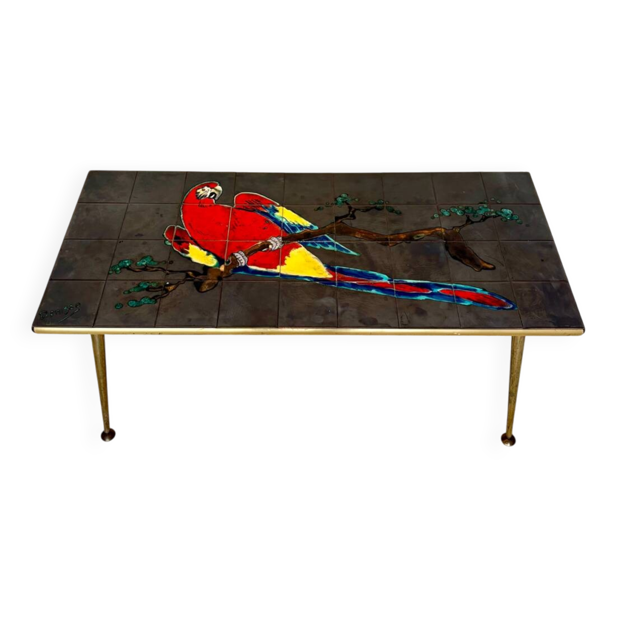 Vintage ceramic coffee table signed Denisco – 1960s/70s