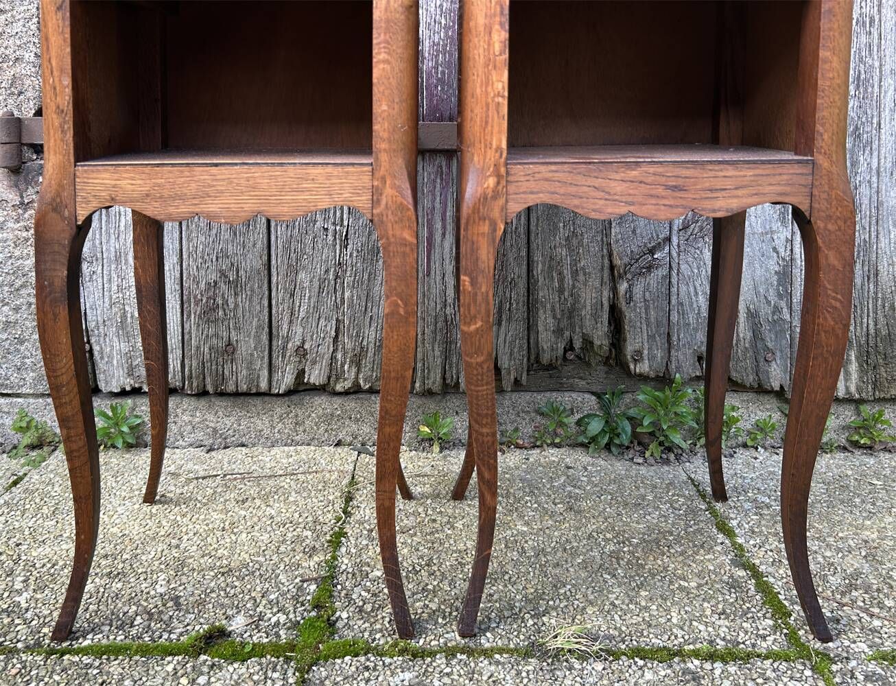 Pair of vintage Louis XV style bedside tables, wood, vintage, 60s