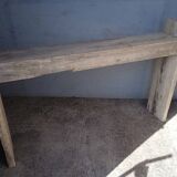 Brutalist console 148 cm old solid wood