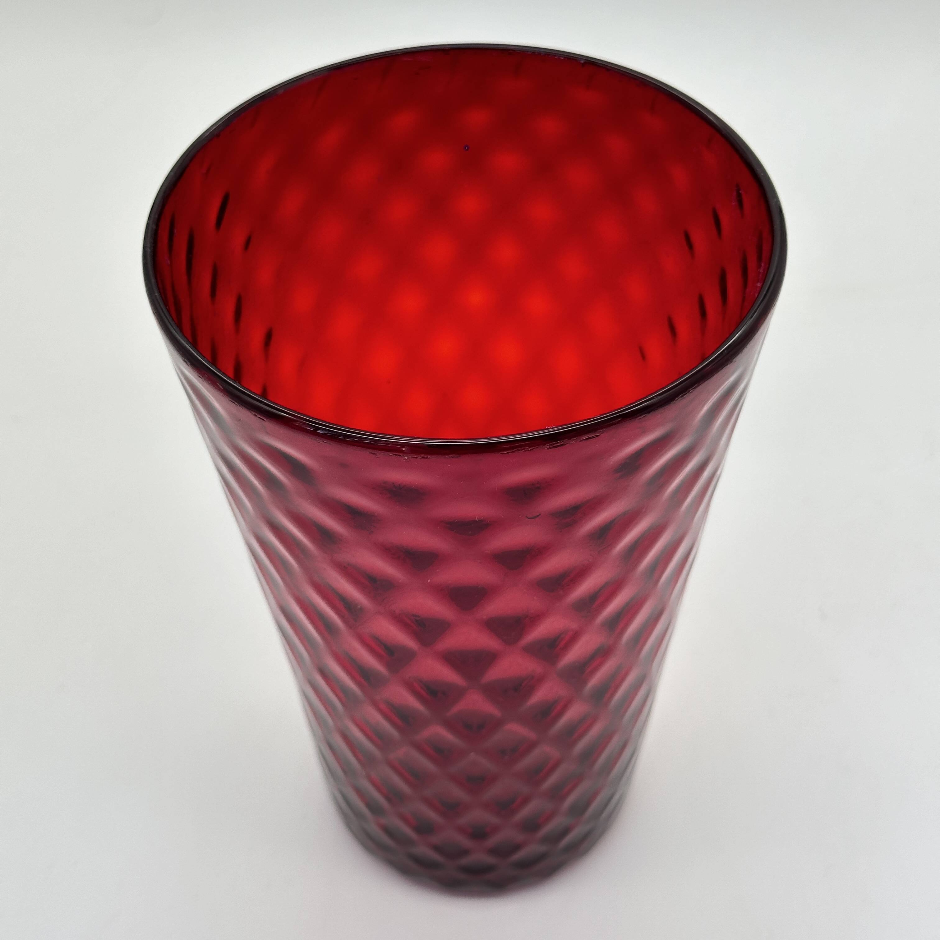 Red pineapple blown glass vase, 1970s, Germany