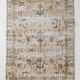 4x7 Tan Beige & Blue Floral Vintage Rug, 138x206Cm