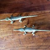 Couple of brass alligators