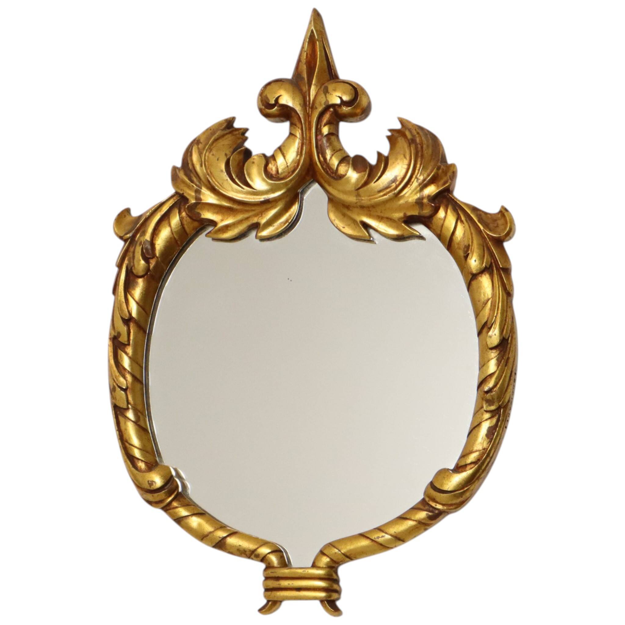 Classic Gold-Leaf Gilded Baroque Acanthus Mirror 45cm