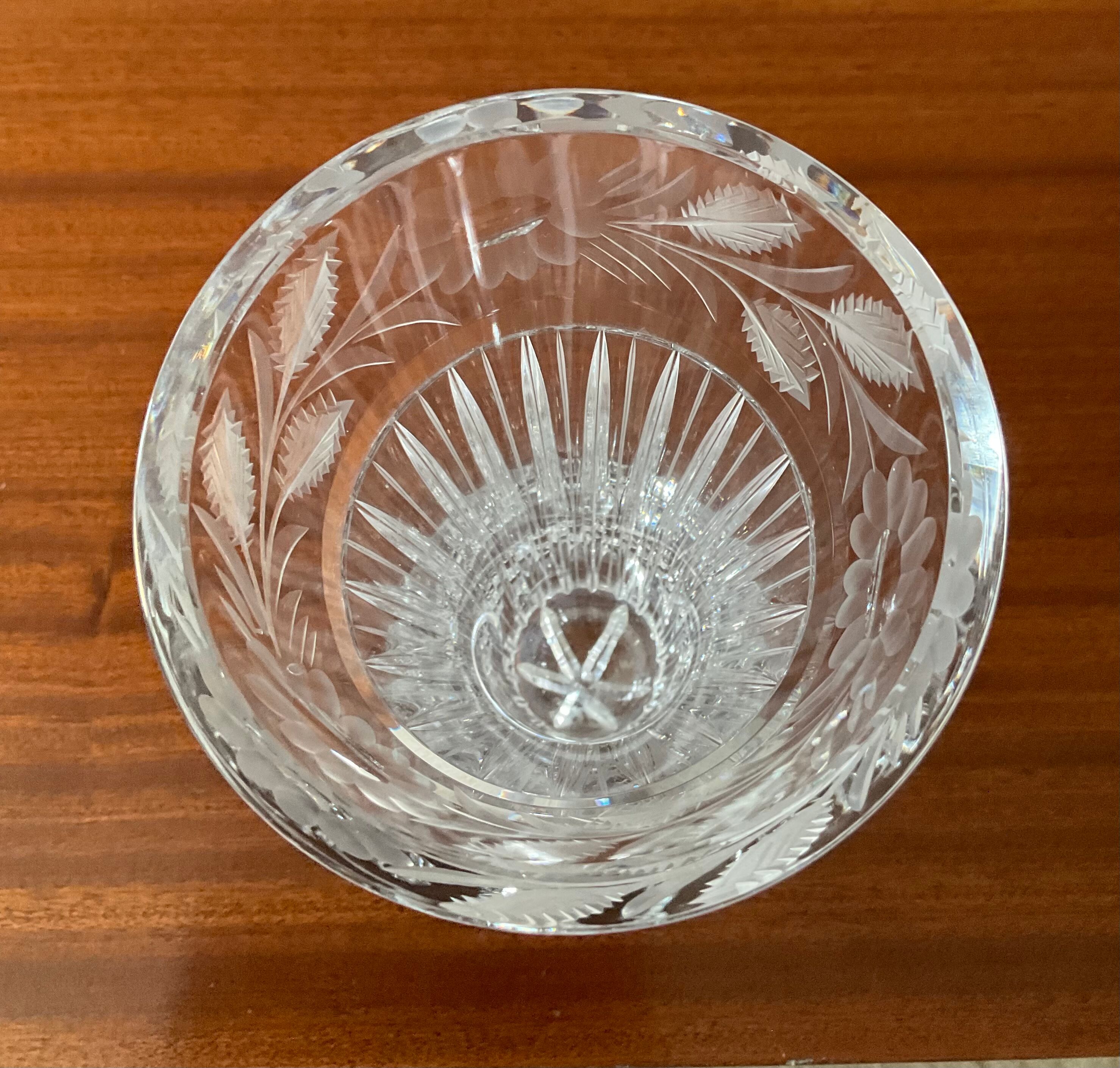 Vintage chiseled crystal vase