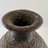 Iridescent black ball vase