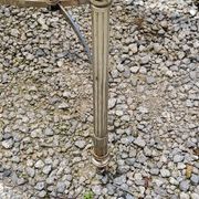 Chrome metal coffee table with smoked glass top in neoclassical style, 1970s.