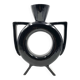 Organic modern black ceramic vase, Italy 1980s
