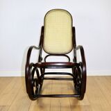 Rocking chair on runners, original brown, 1970s - very good condition