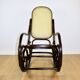 Chaise berçante sur patins, marron d'origine, années 1970 - très bon état