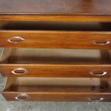 vintage 50s chest of drawers with three drawers and compass feet