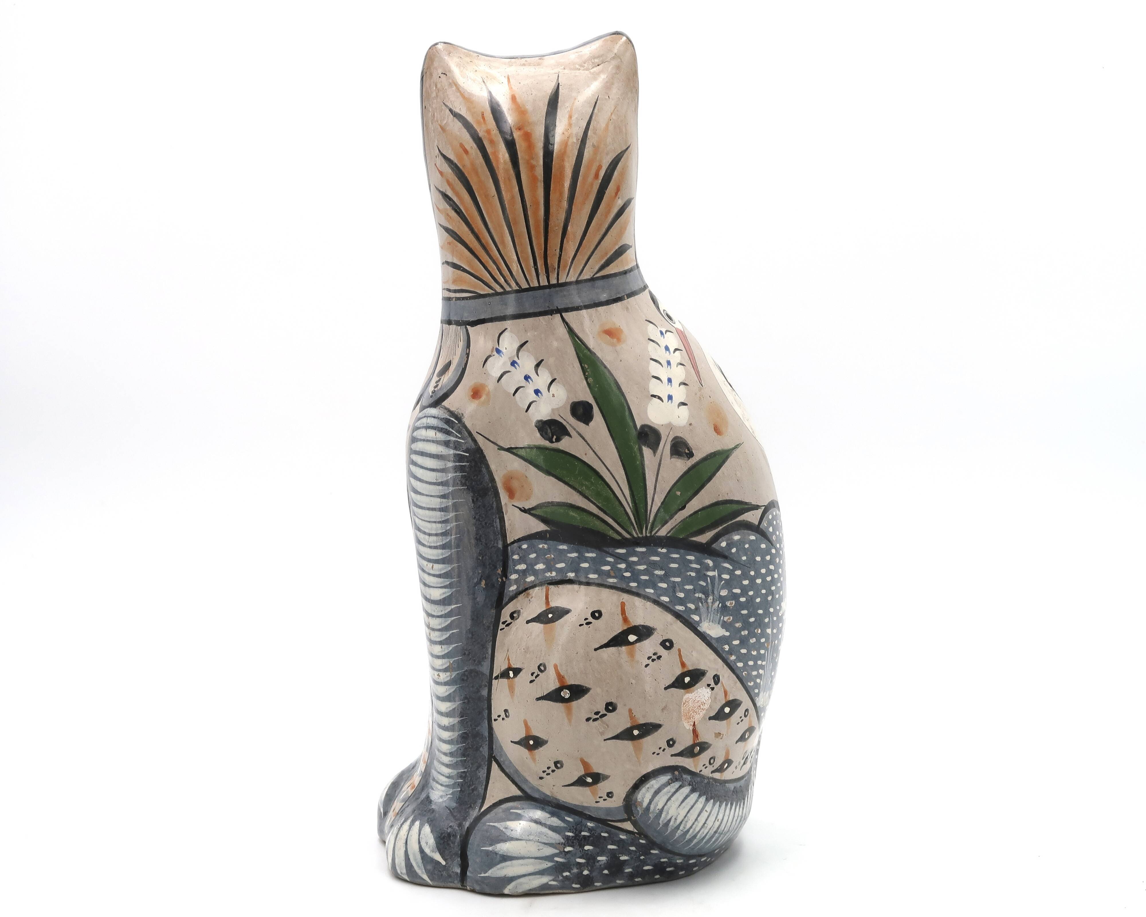 Large Mexican ceramic folk cat, 1970s