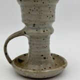 Vintage candle holder in pyrite stoneware Gustave TIFFOCHE