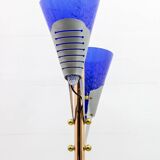Relco Milano Modernist Italian Murano Glass and Brass Floor Lamp, 1980s