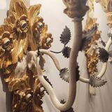 Polychrome beech wood sconces. Spain 1900
