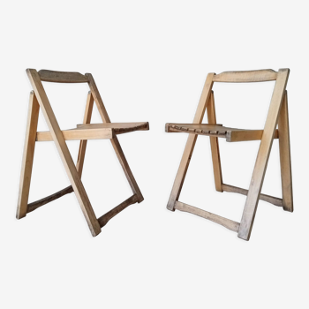 Pair of vintage folding chairs 60s