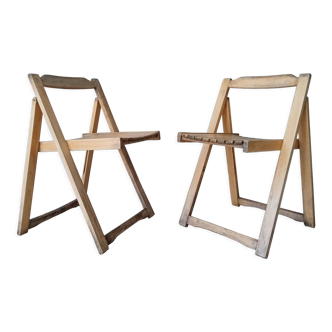 Pair of vintage folding chairs 60s