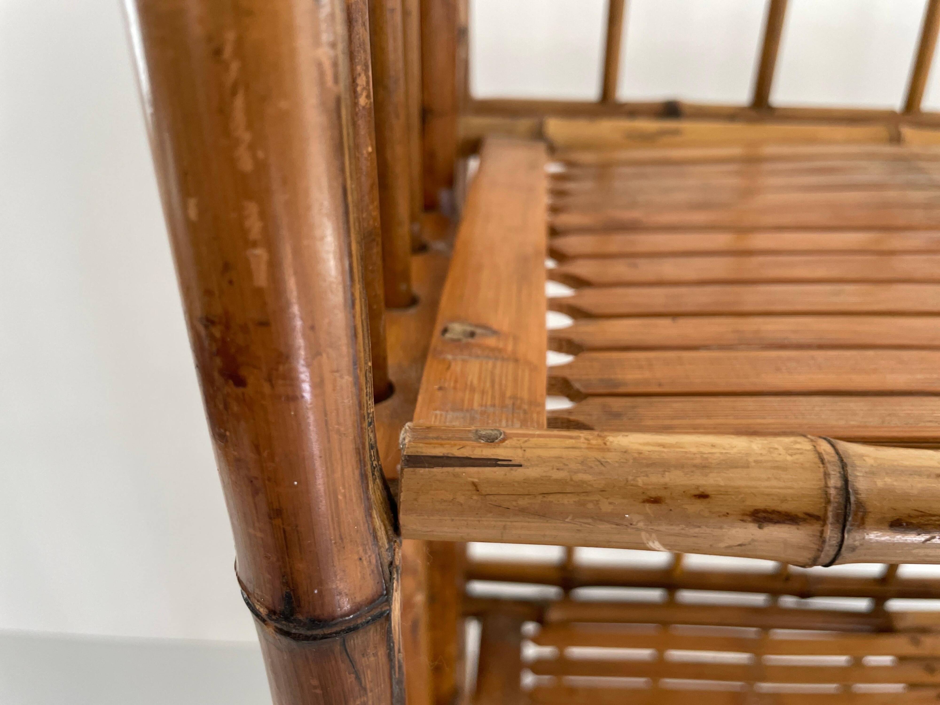 Folding bamboo shelf, 1960, Italy