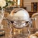 Antique English Silver-Plated Roll-Top Caviar Dish with Ram’s-Head Decoration