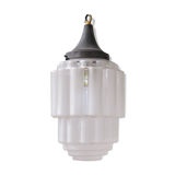 Art Deco 'Sky Scraper' Glass Two Tone Pendant Light