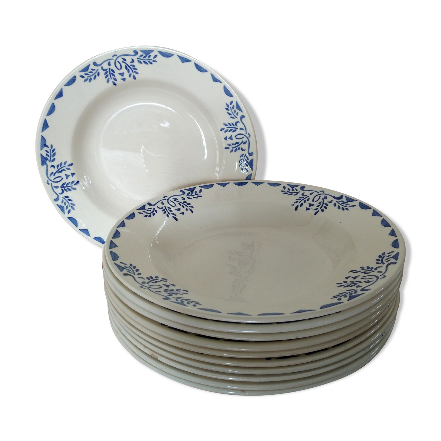 Set of 11 plates hollow sarreguemines