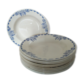 Set of 11 plates hollow sarreguemines
