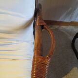 Rare-Vintage - Set of two rattan and bamboo armchairs - reclining armchairs - 80s