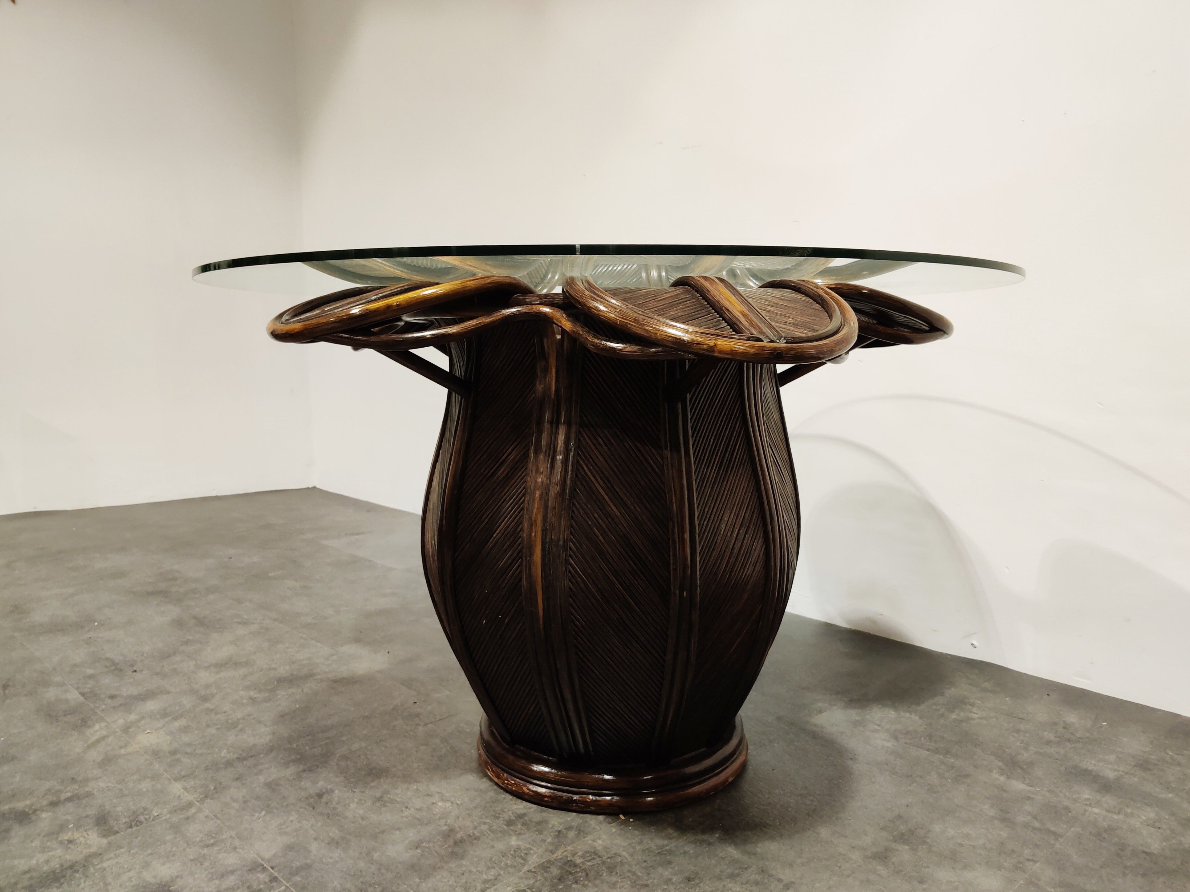 Table à manger en bambou années 1970