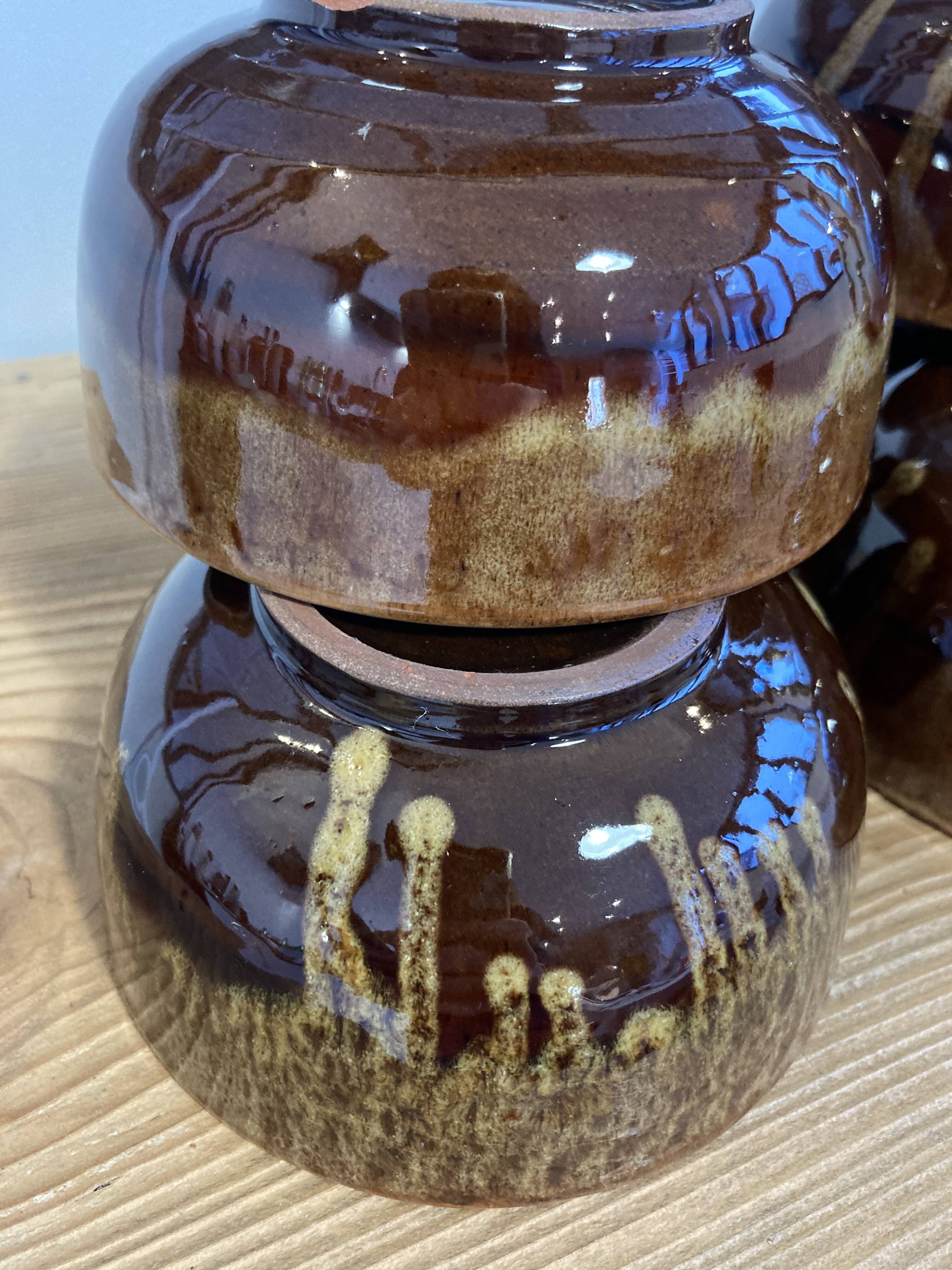 Set of 6 glazed earthenware bowls