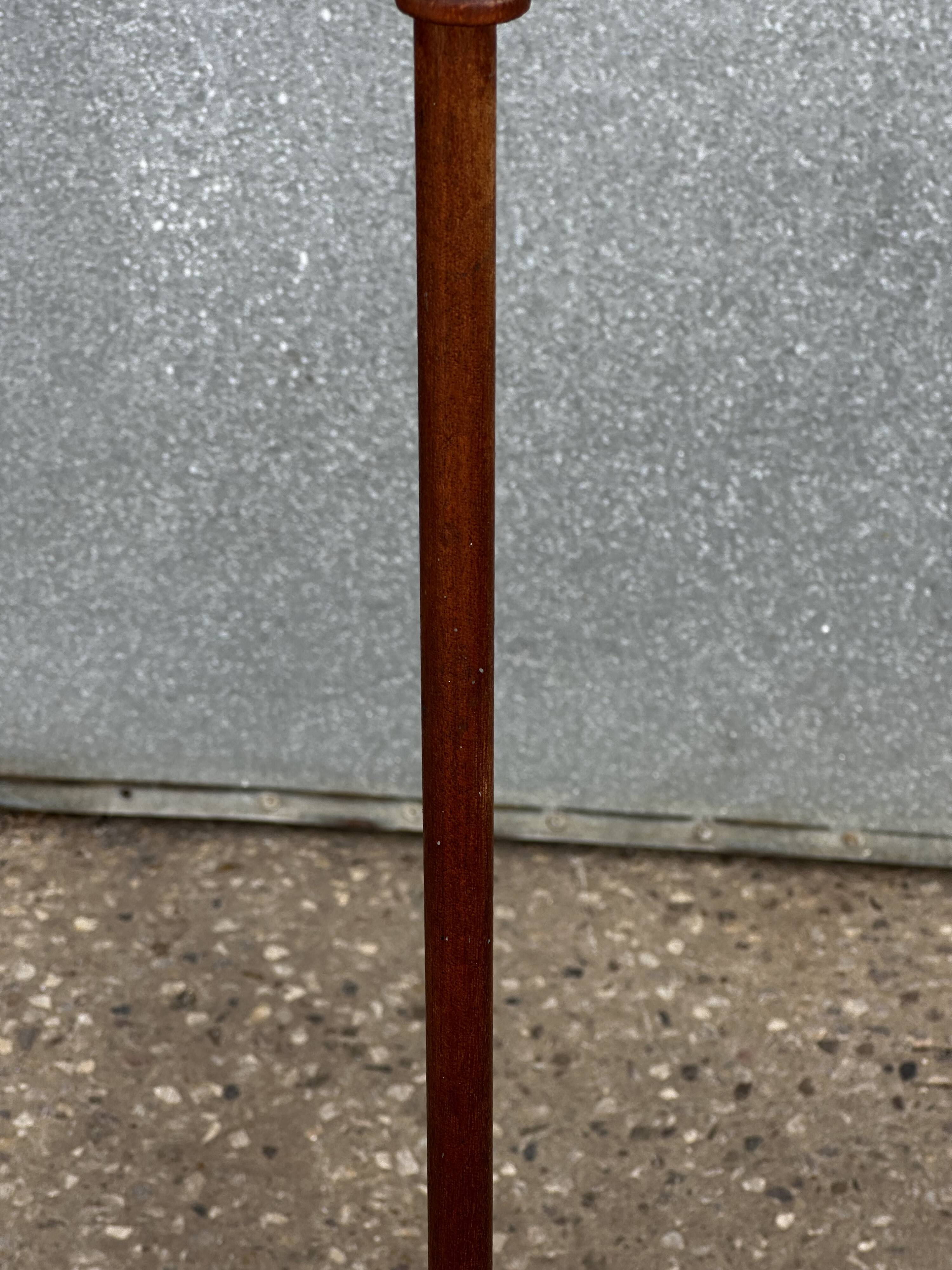 Turned wooden floor lamp from the 1950s.