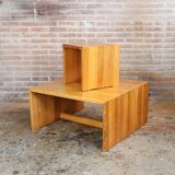 Vintage Scandinavian coffee table from the 1970s, made of pinewood, minimal