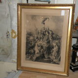 Engraving XIX th of Thomas Landser signed