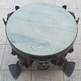 Jean-maurice rothschild (1902-1999) wrought iron and marble coffee table