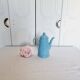 Vintage blue porcelain coffee pot