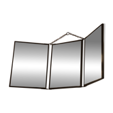 Vintage 1920 barber triptych mirror
