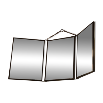 Vintage 1920 barber triptych mirror