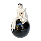 Vintage pierrot ceramic pot