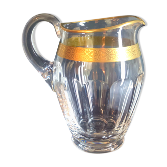Pichet cristal Moser, collection Lady Hamilton, décoration en or 24 carats