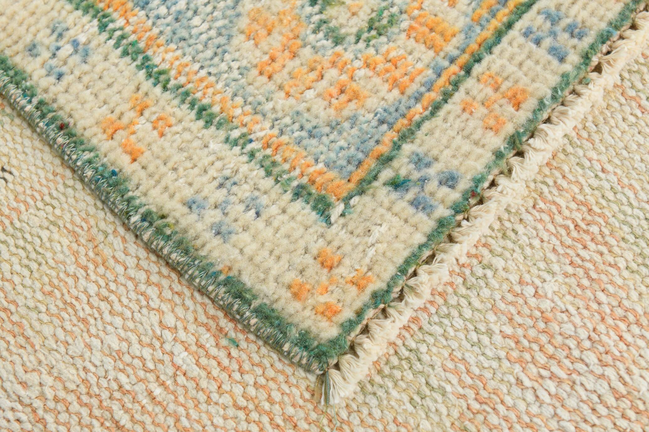 9x10 Soft Peach Turkish Vintage Rug, 186x287 Cm