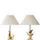 Pair of Philippe Jean Sculptural Brass Bird Table Lamps, Signed Limited Editions