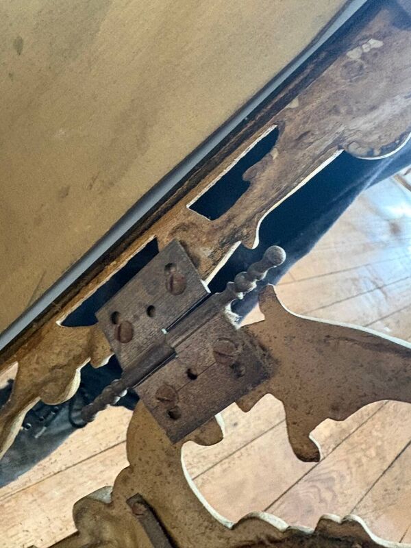 Triptyque Miroir Baroque/Rococo en laiton Doré, vers 1950 -M