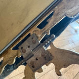 Triptyque Miroir Baroque/Rococo en laiton Doré, vers 1950 -M