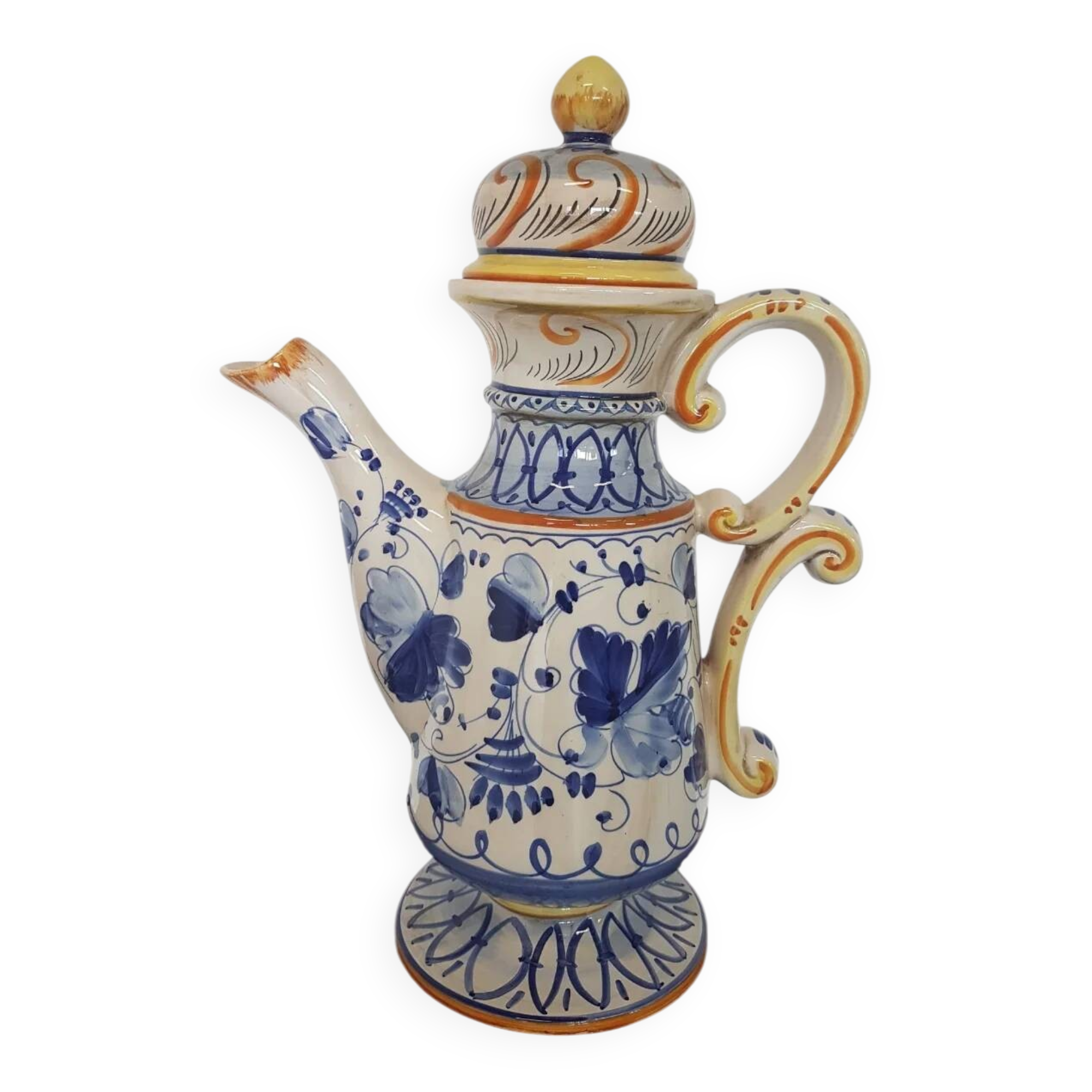 Italy ceramic Majolica Deruda teapot height 50 cm