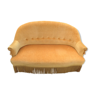 Yellow velvet toad sofa