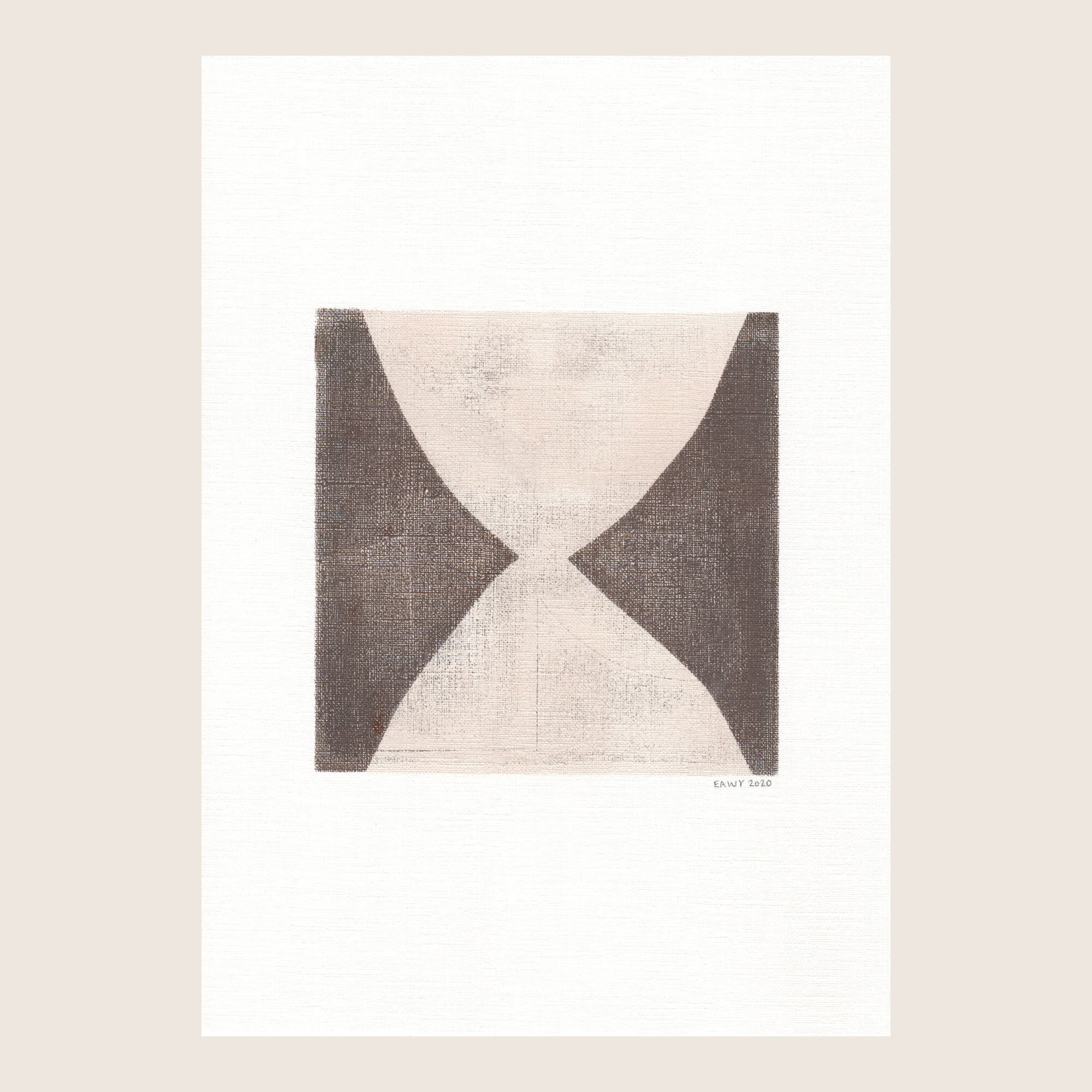 Peinture sur papier illustration M176 signée Eawy