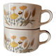 Vintage stoneware lunch cups
